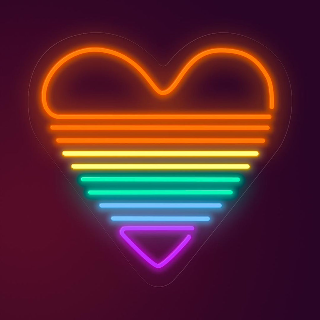 LGBTQ heart neon sign