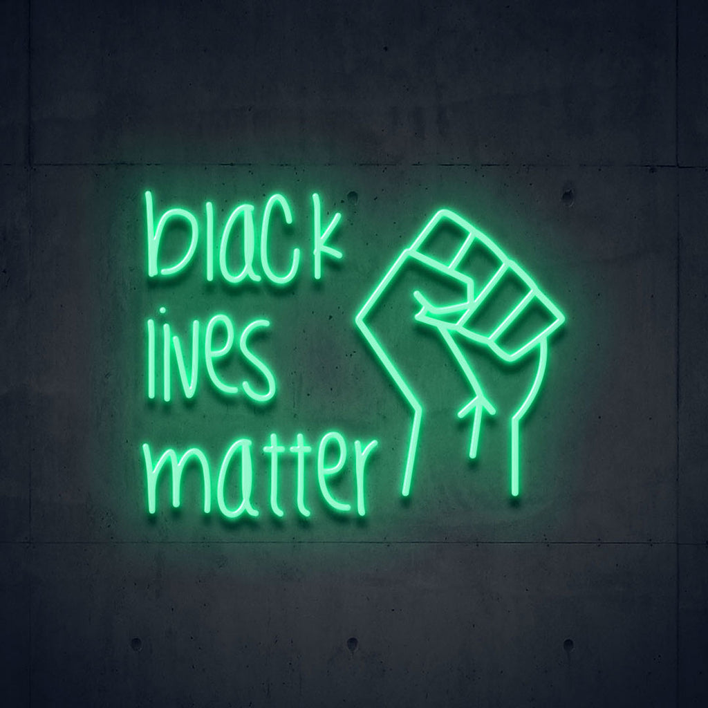 green black lives matter led neon sign