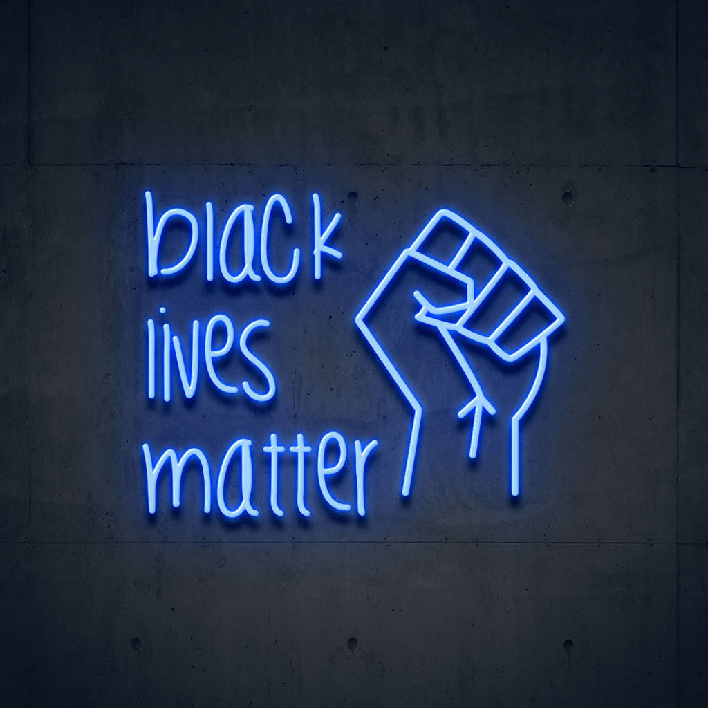 indigo black lives matter led neon sign