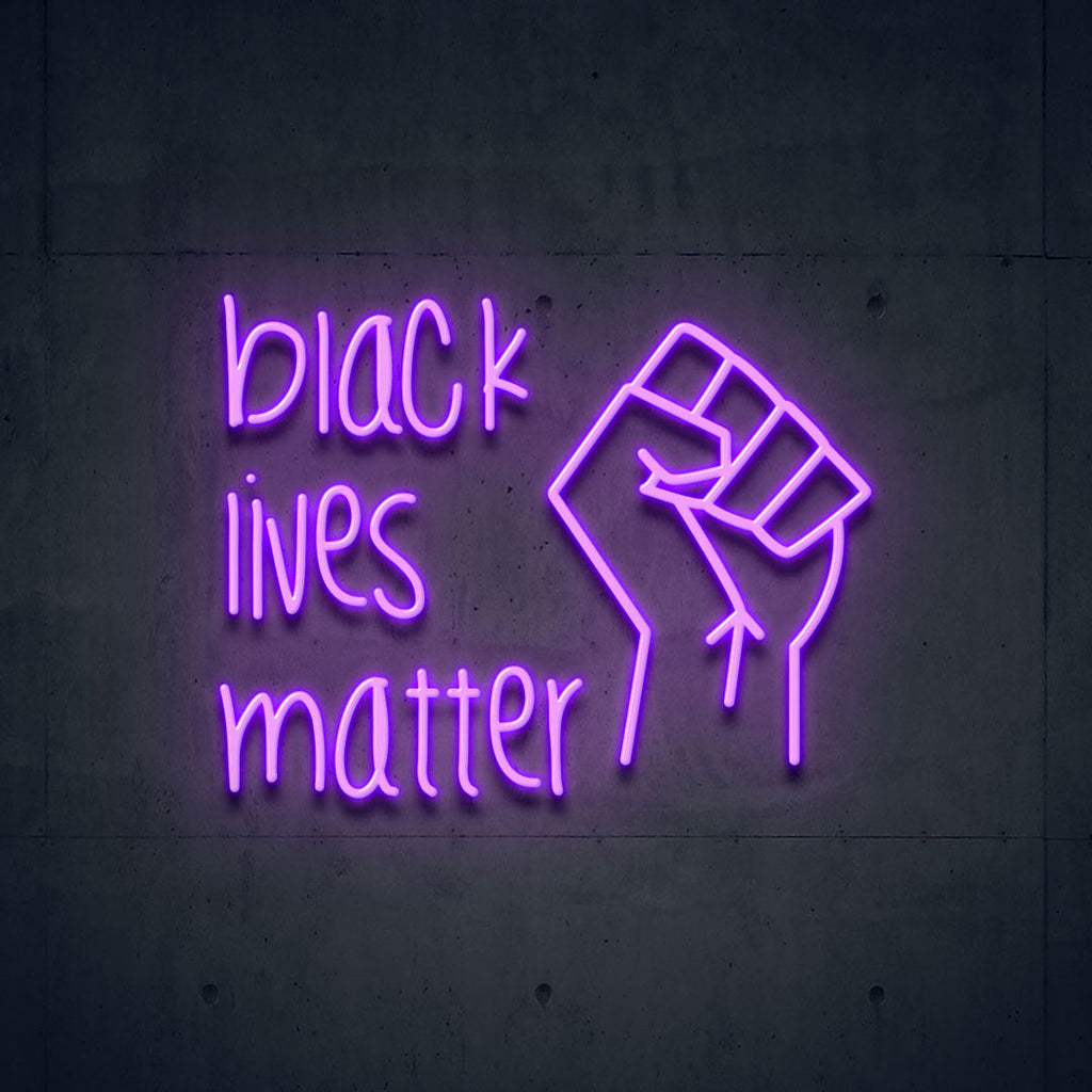 purple black lives matter led neon sign