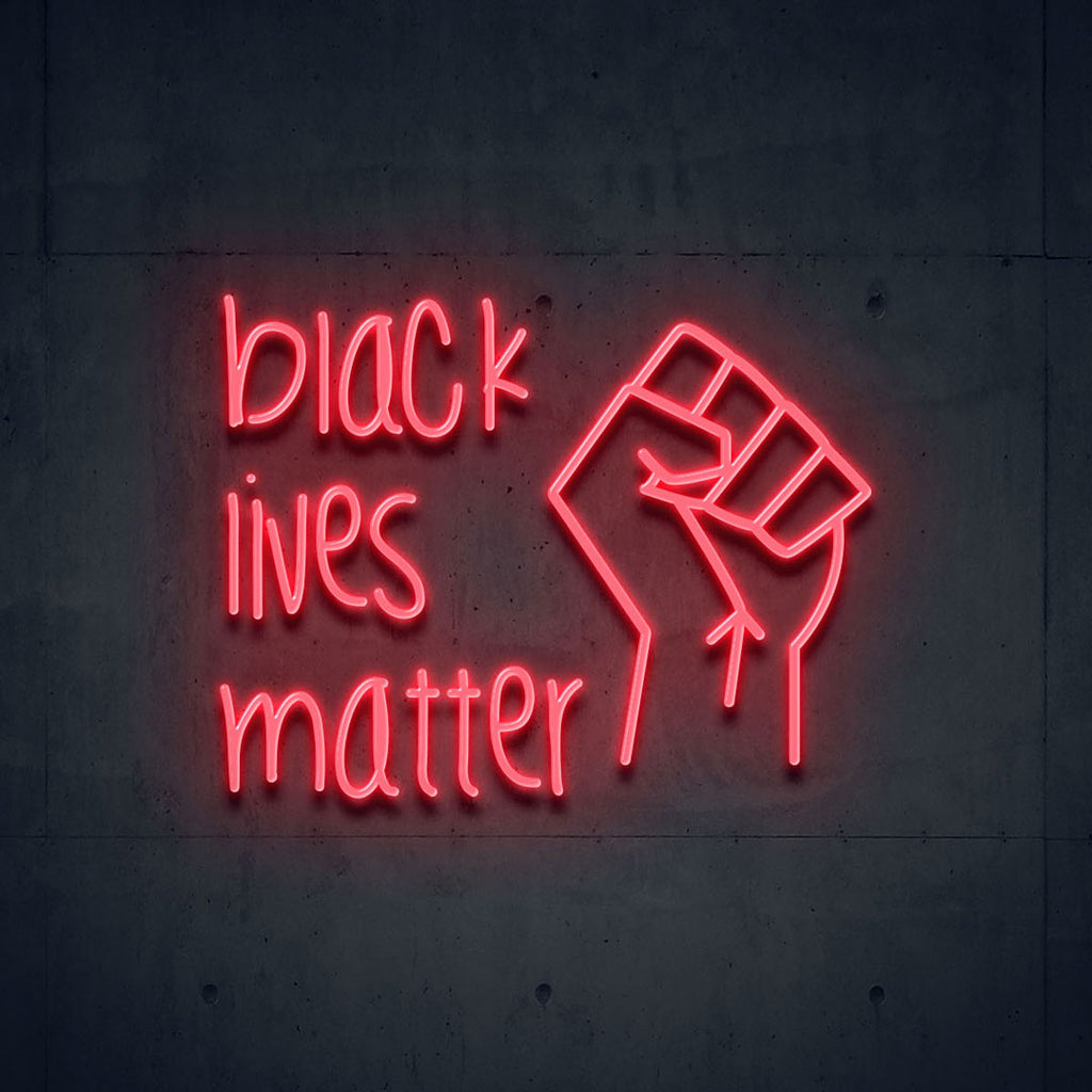 red black lives matter led neon sign