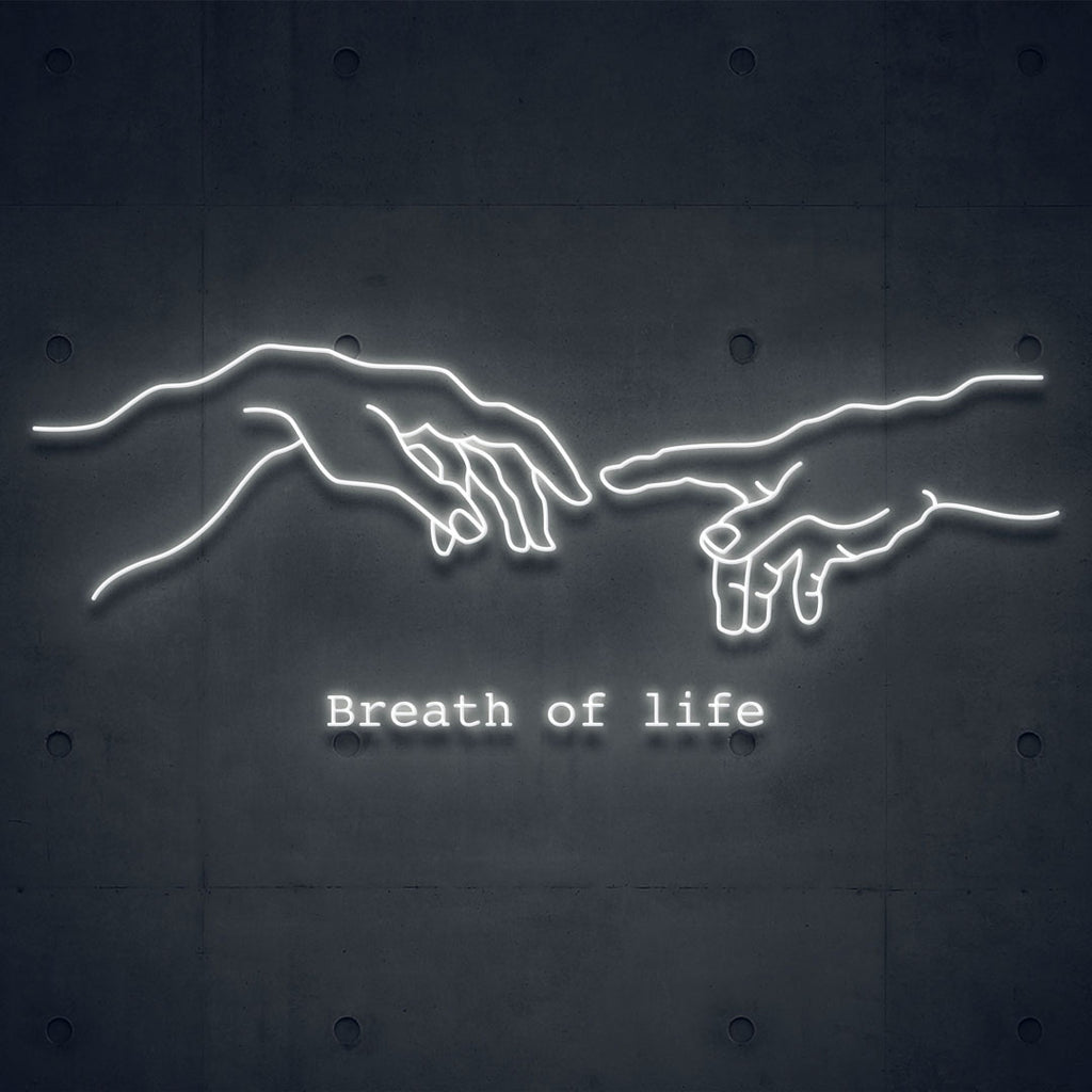 white led neon sign of breath of lift