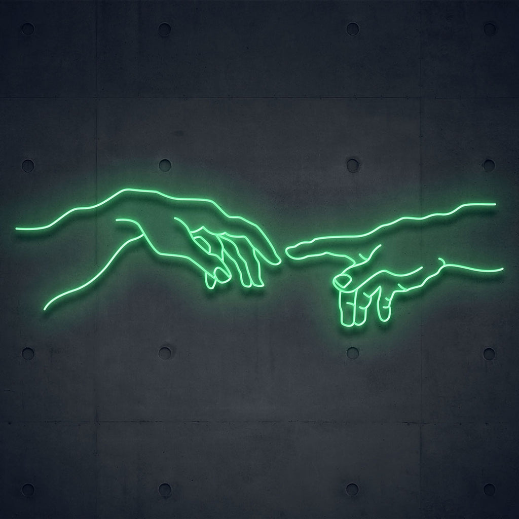 green led neon sign of breath of lift