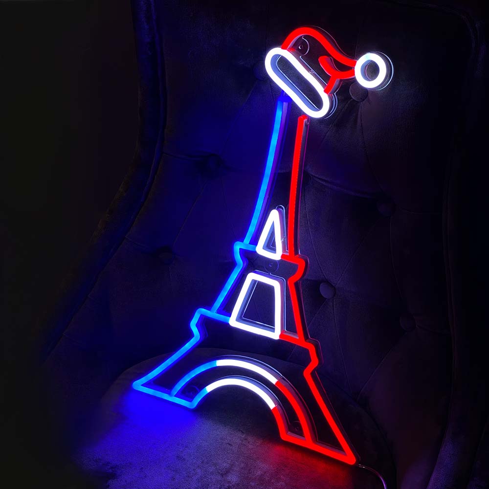 Christmas Eiffel Tower neon sign