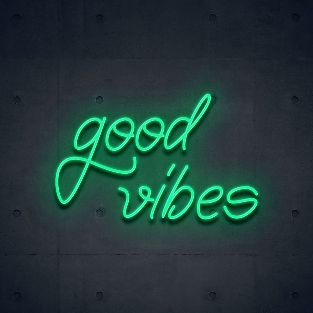 green good vibes led neon sign
