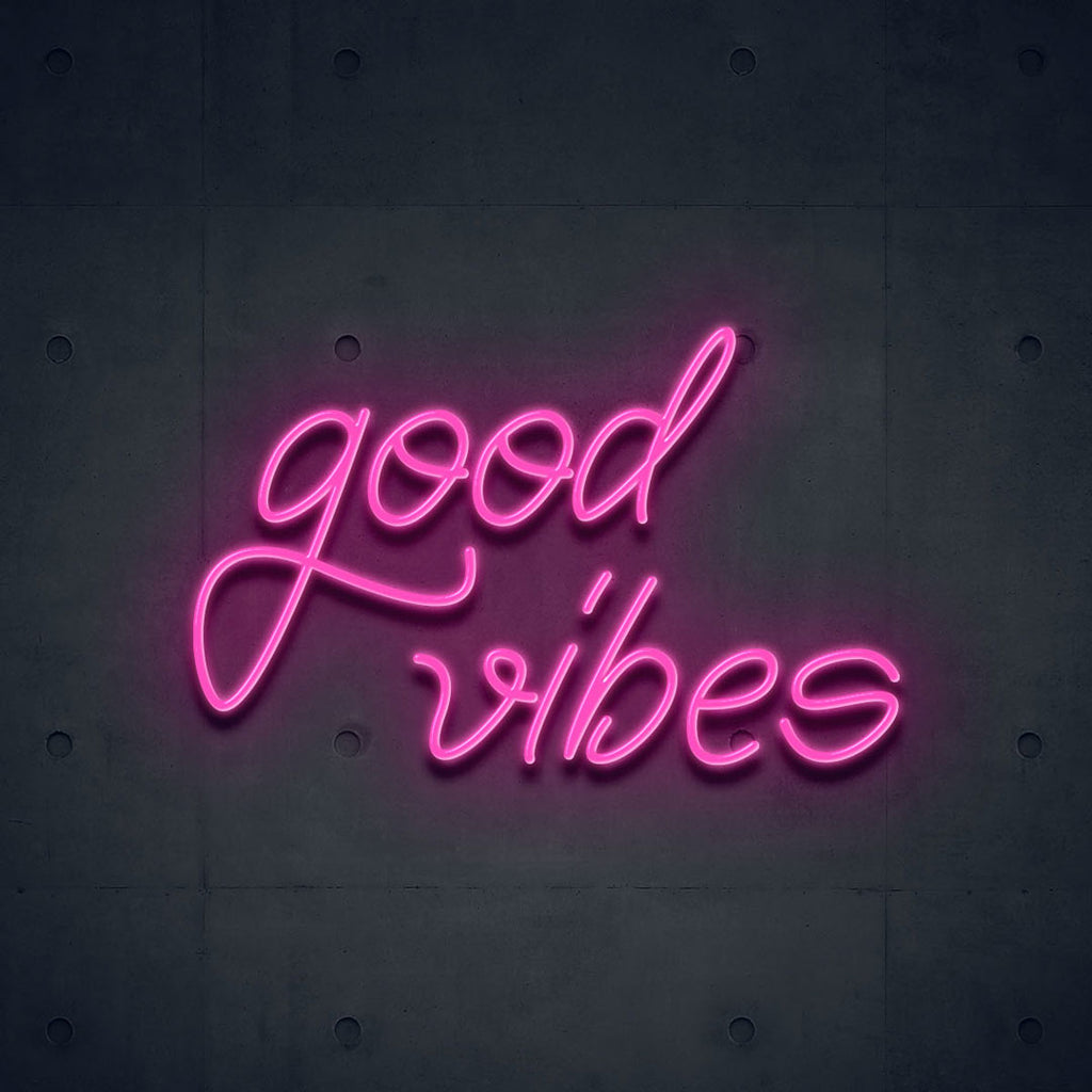 hot pink good vibes led neon sign