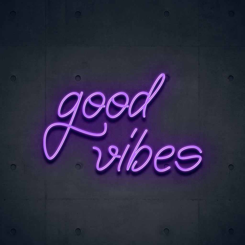 purple good vibes led neon sign