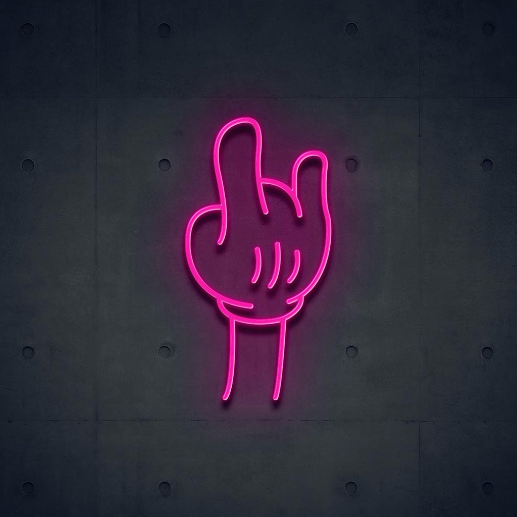 hot pink hand led neon sign