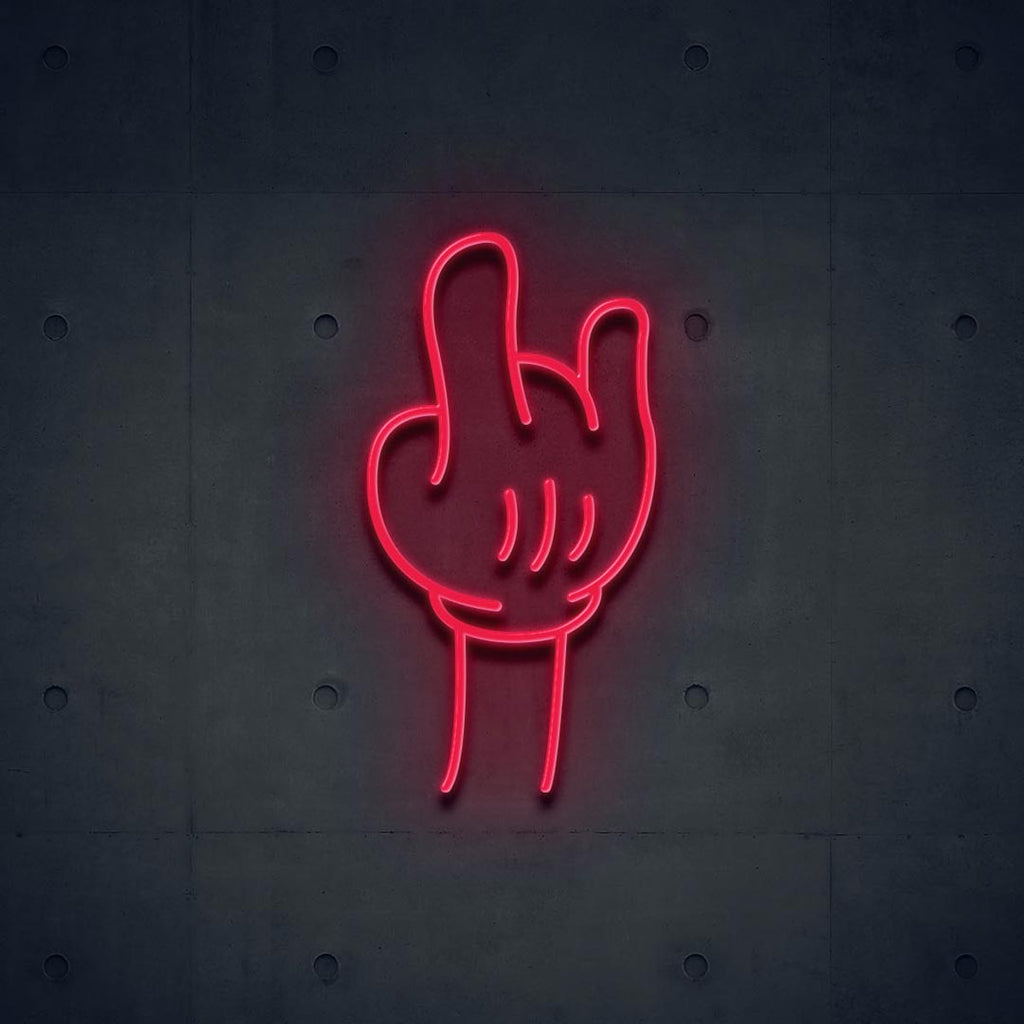 red hand led neon sign