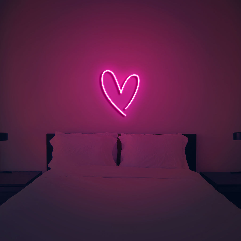 heart neon sign light pink