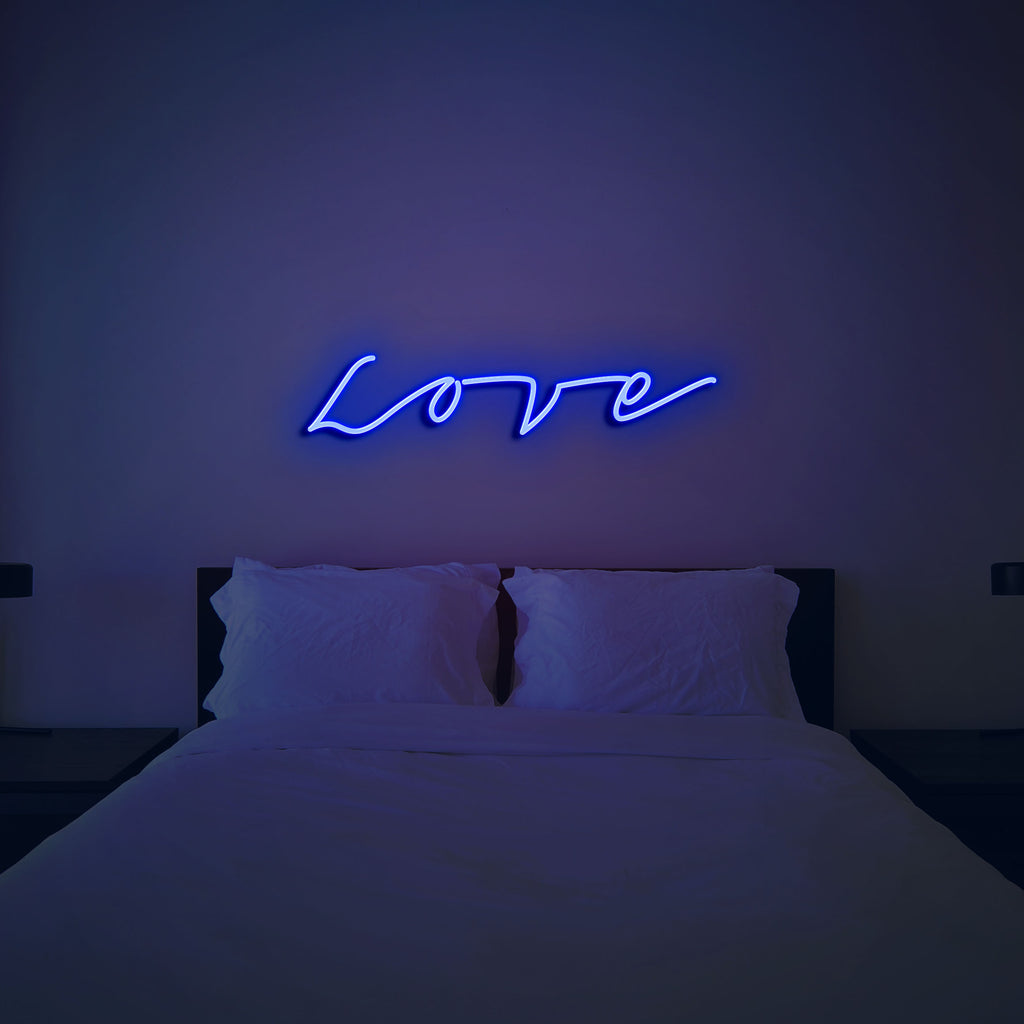 love neon sign blue