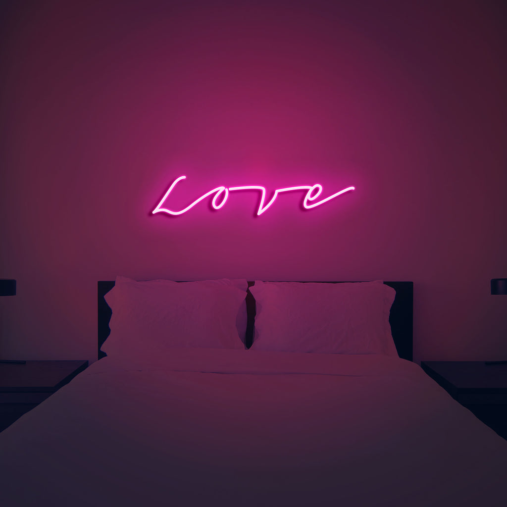 love neon sign pink