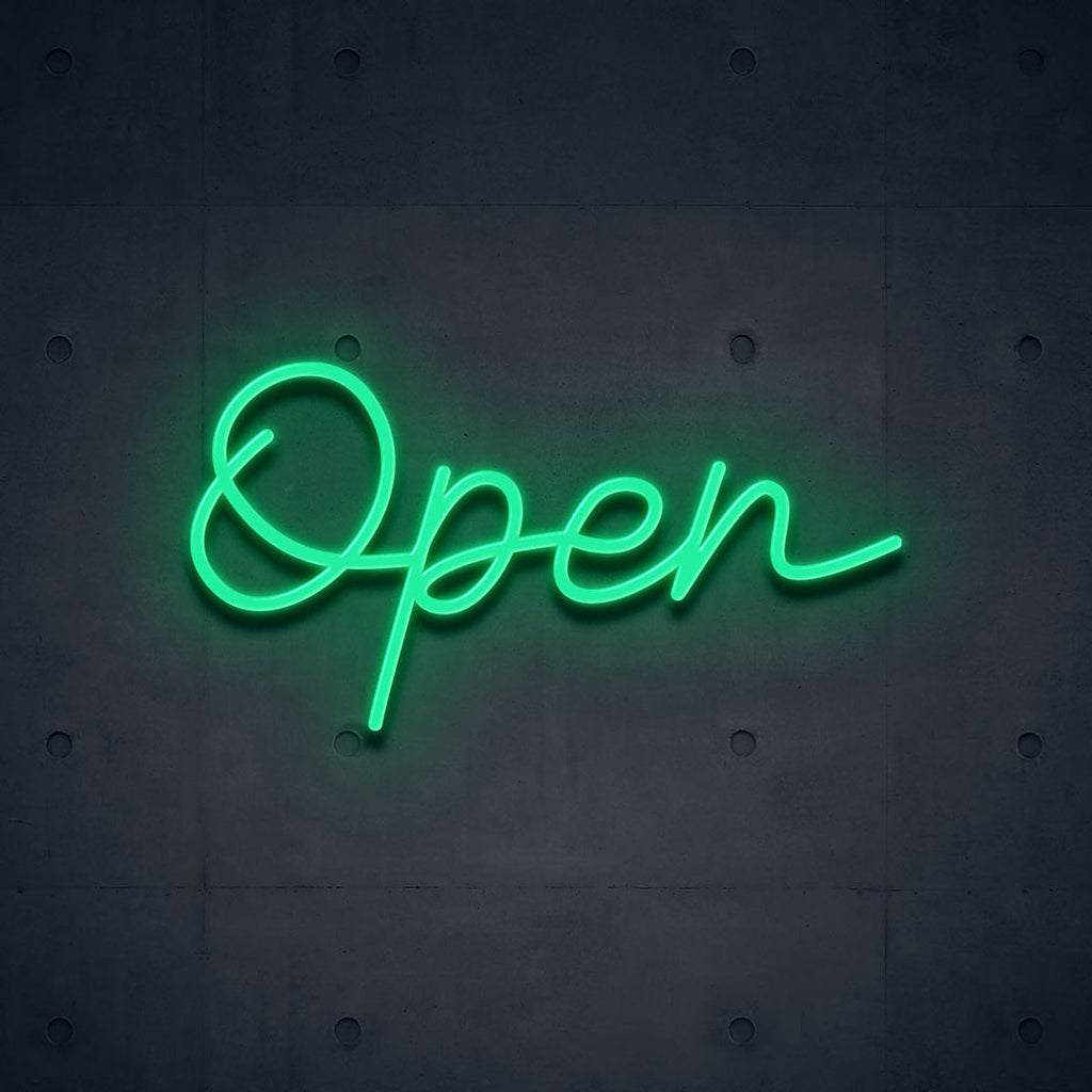 green open neon sign