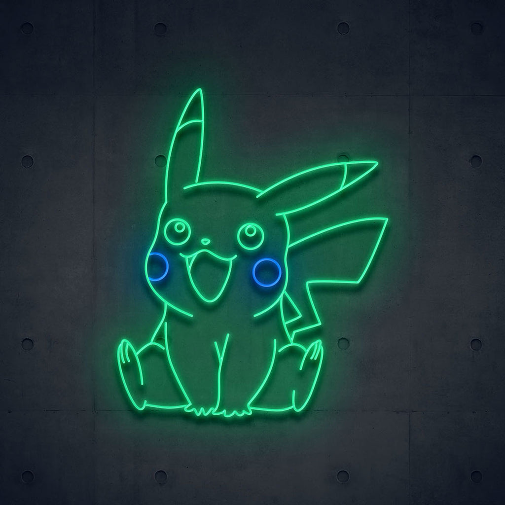 green pikachu led neon sign