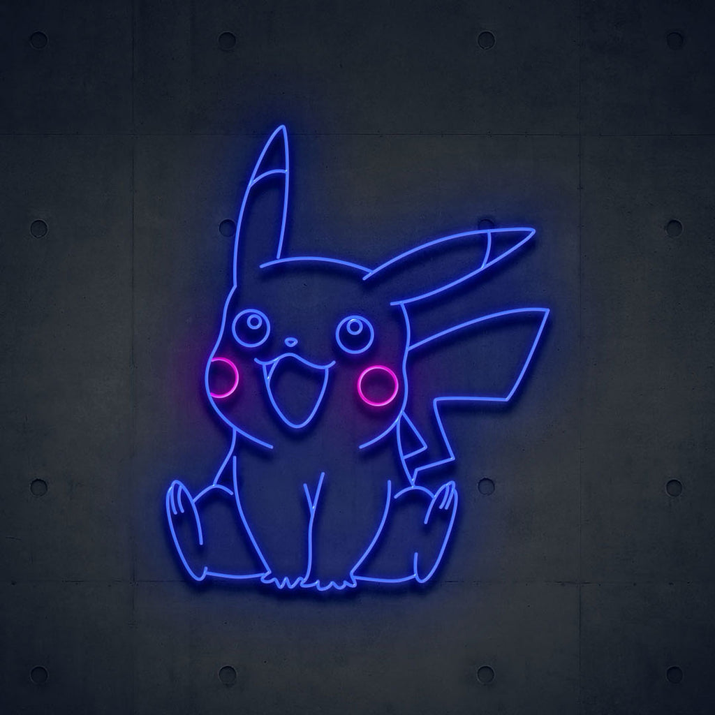 indigo pikachu led neon sign