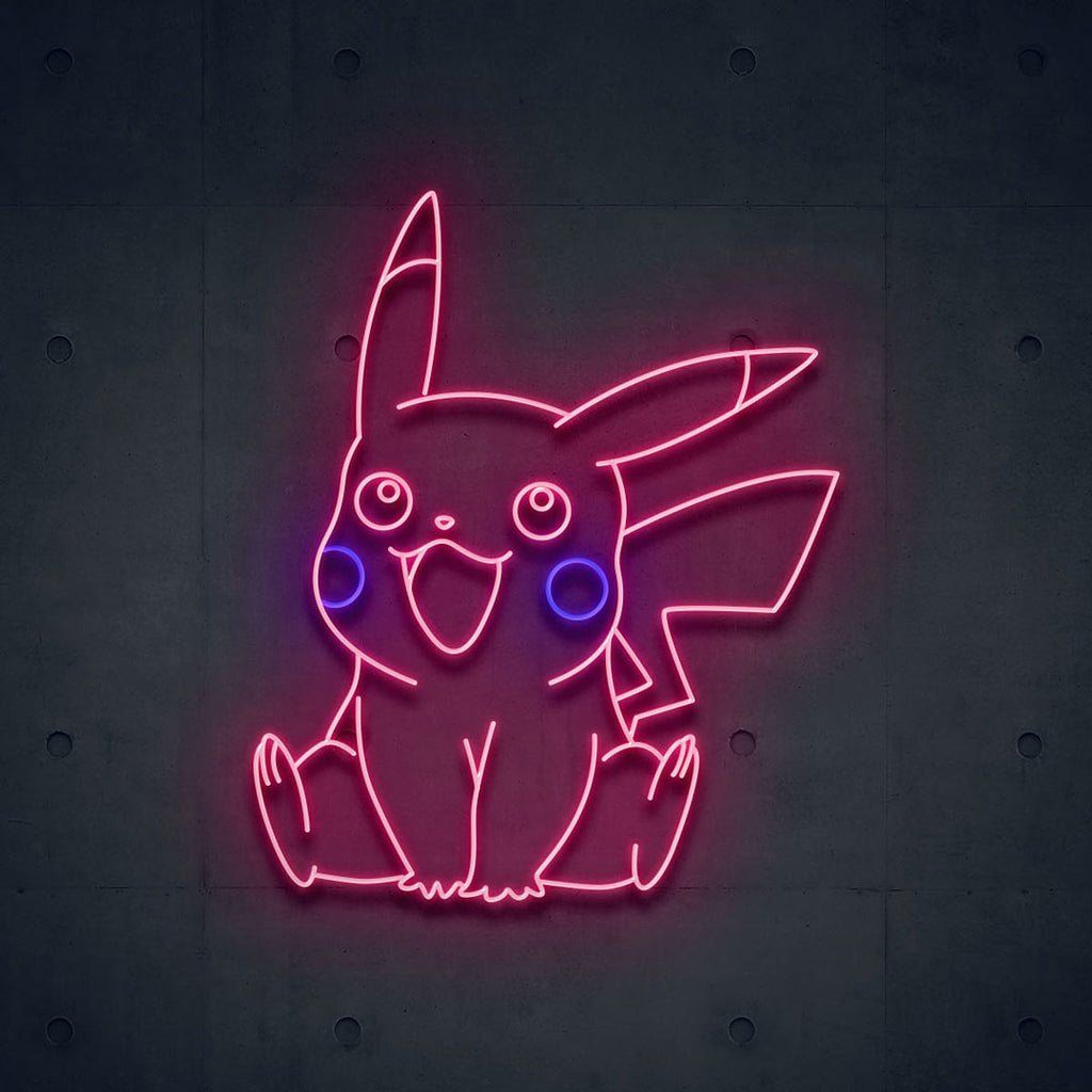 light pink pikachu led neon sign