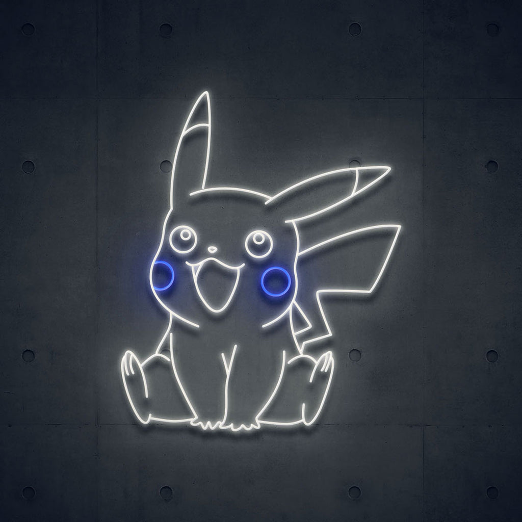 white pikachu led neon sign