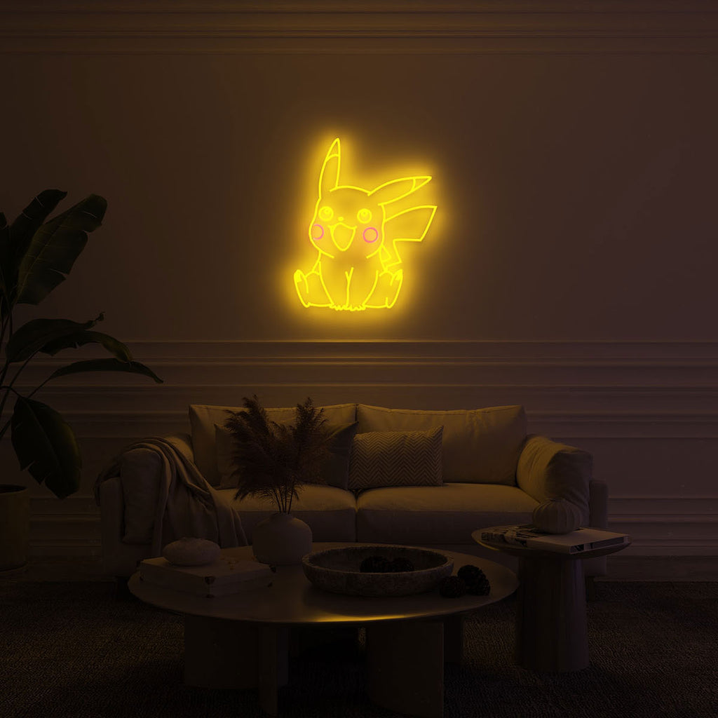 yellow pikachu led neon sign