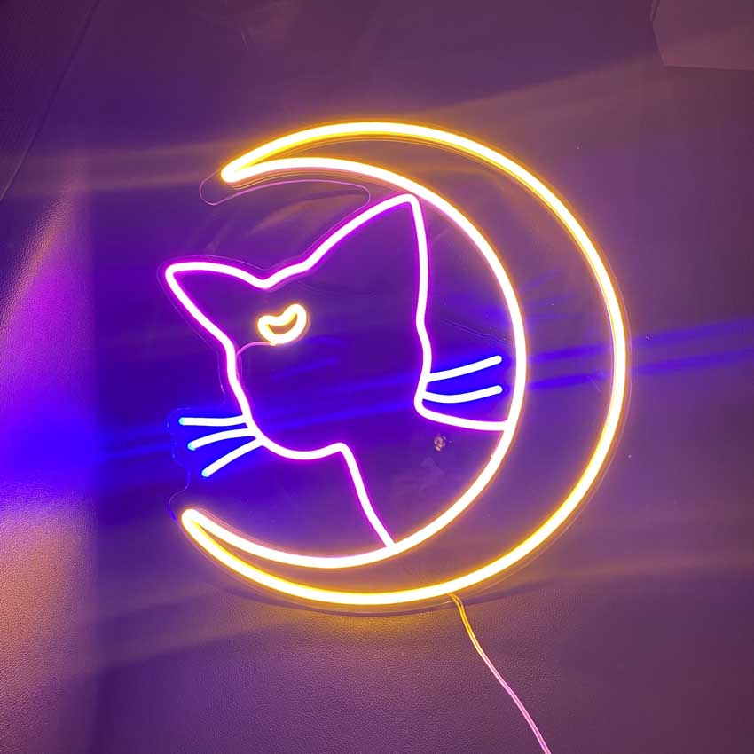 sailor moon cat neon sign