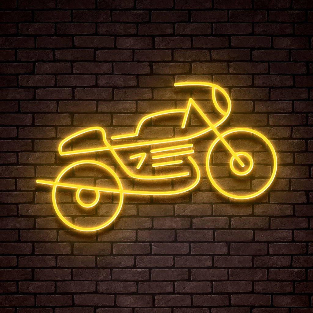 yellow vintage motor led neon sign