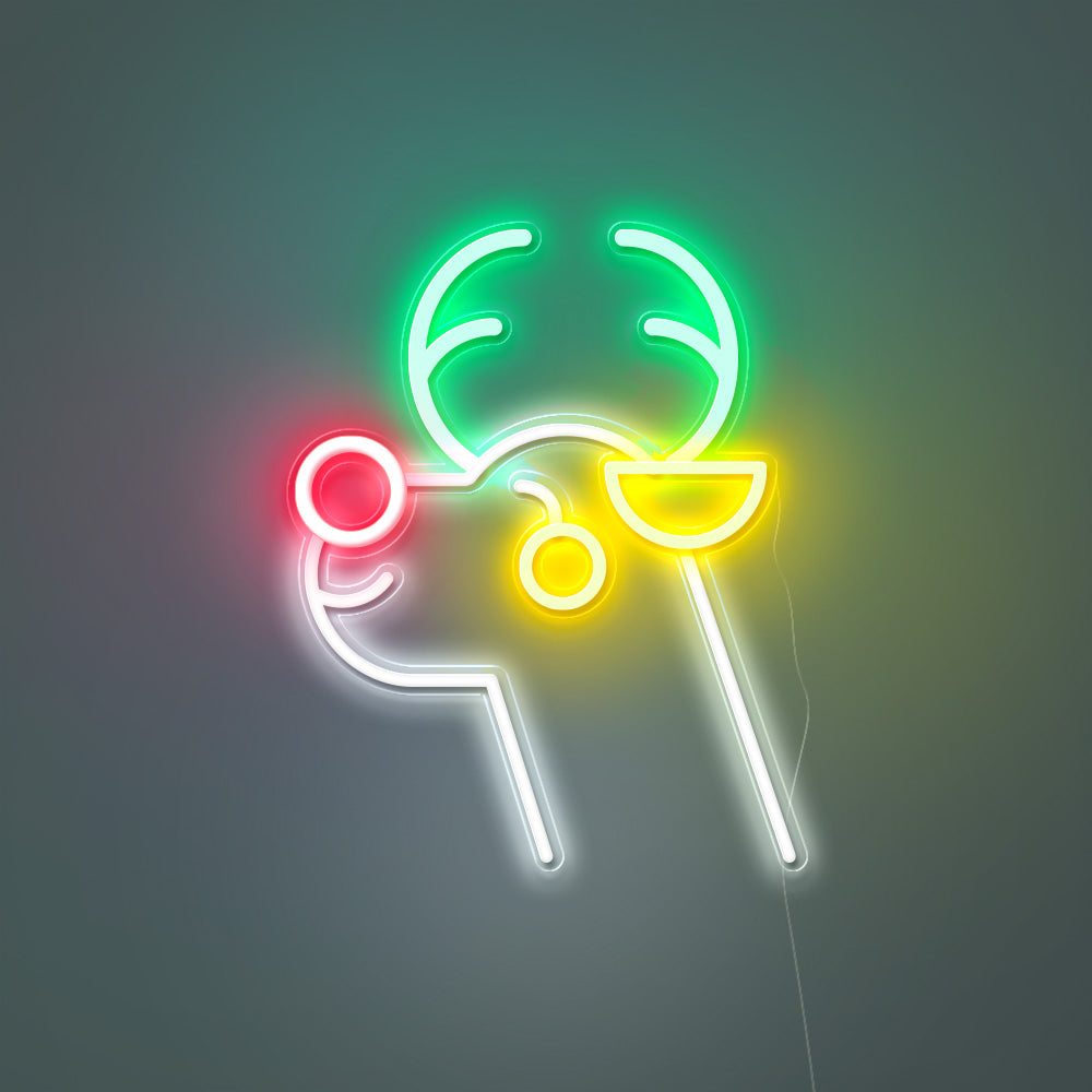 Neon Reindeer Sign