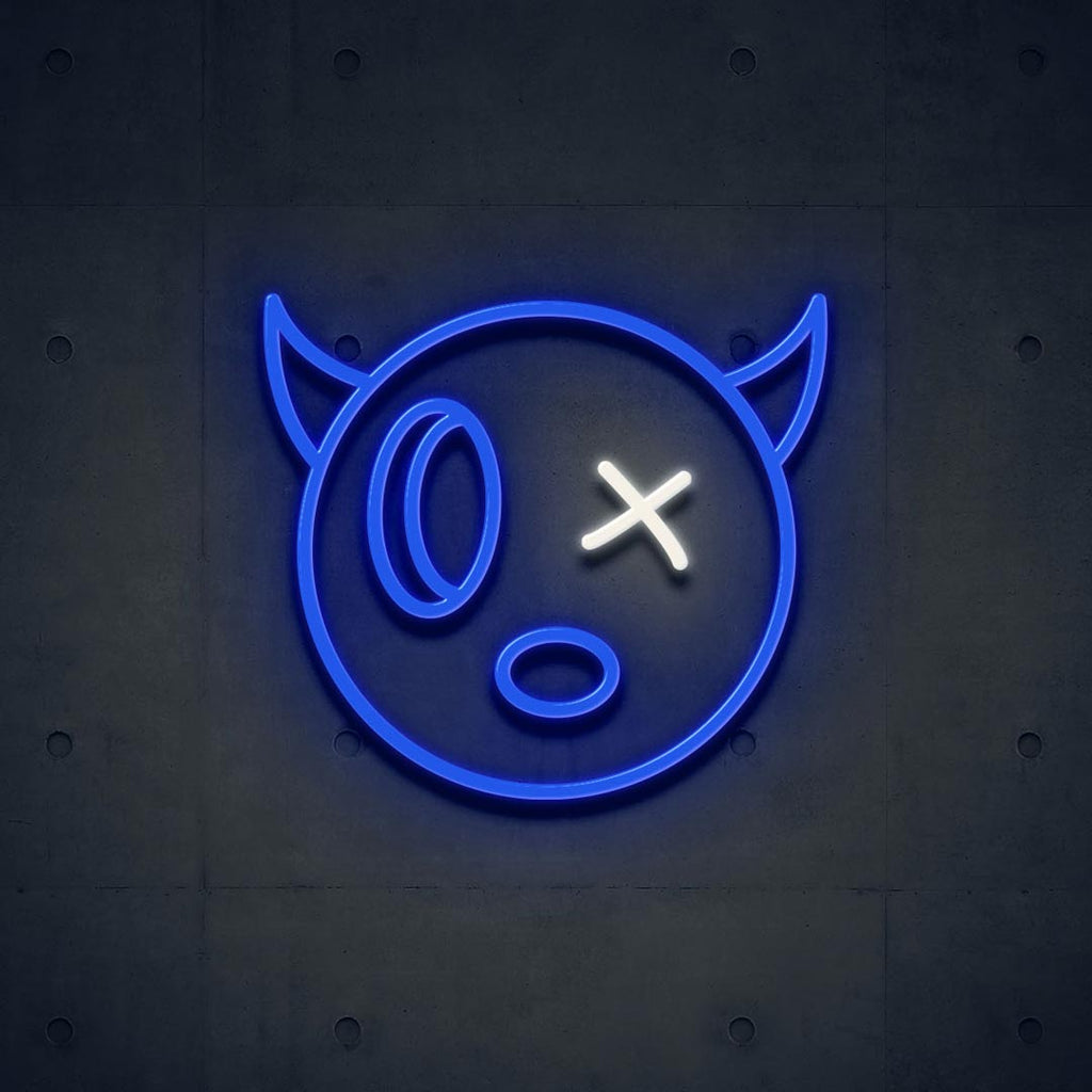 indigo cute devil led neon sign
