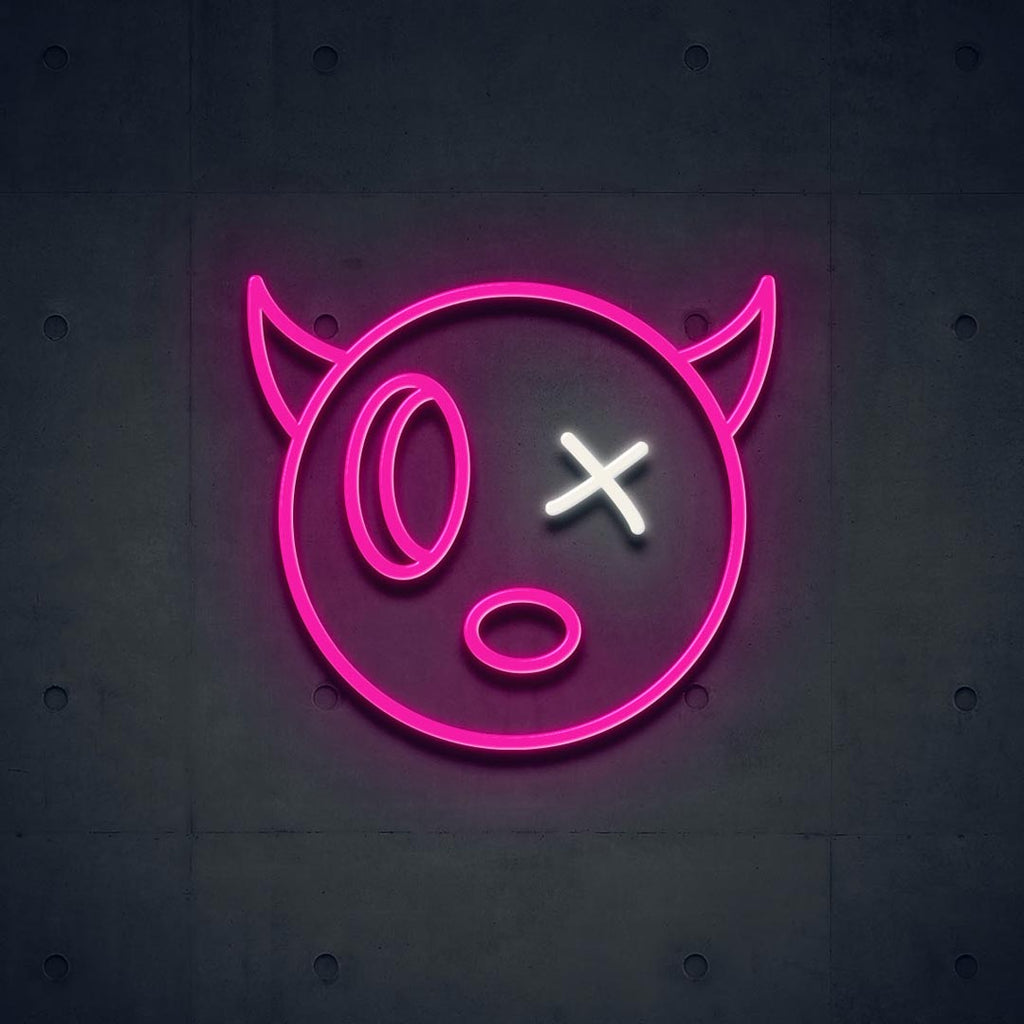 hot pink cute devil led neon sign