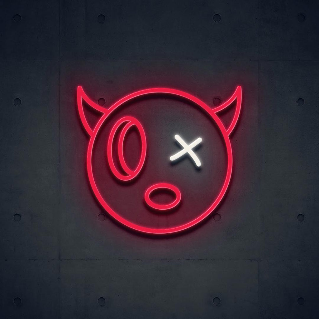 red cute devil led neon sign