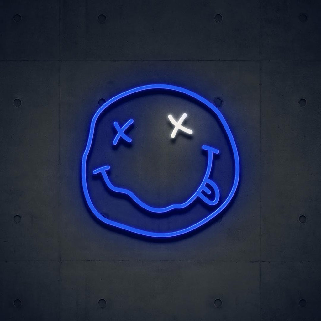 indigo face led neon sign