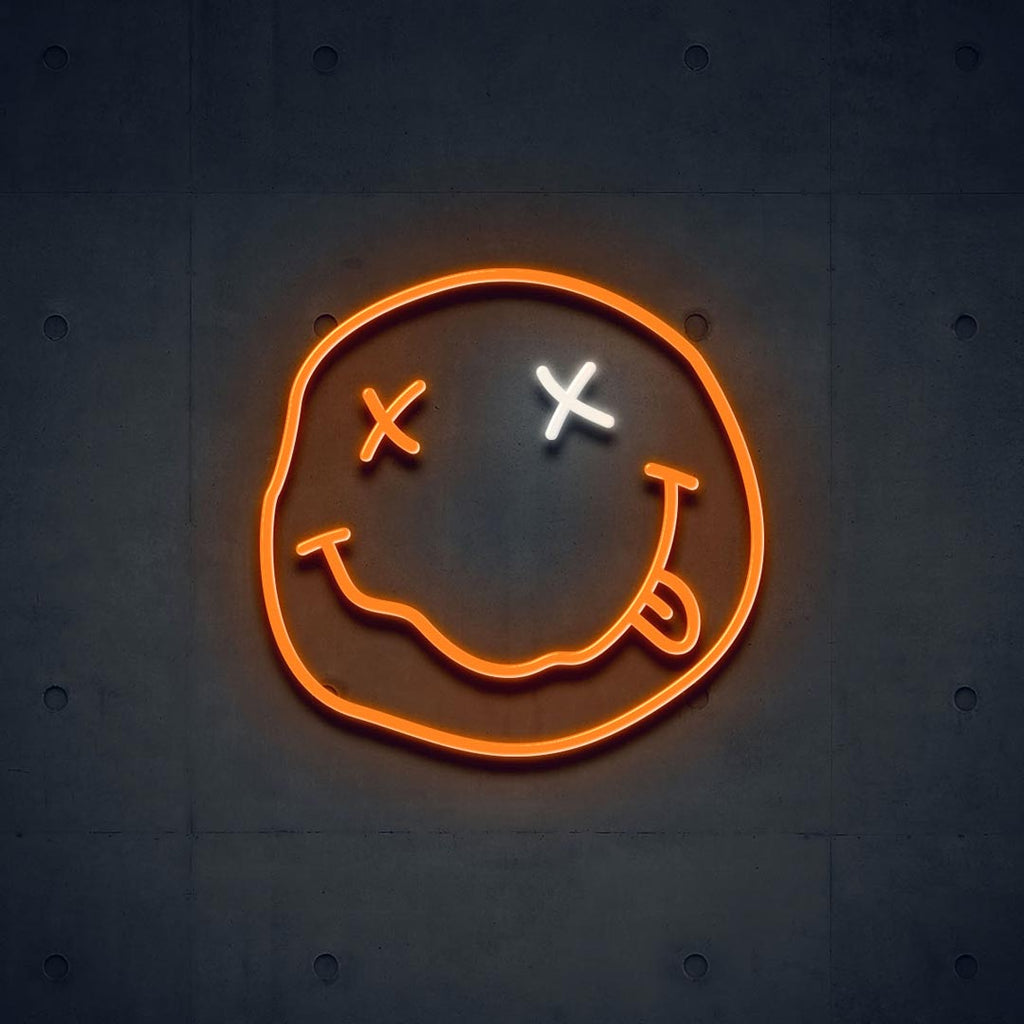 orange face led neon sign