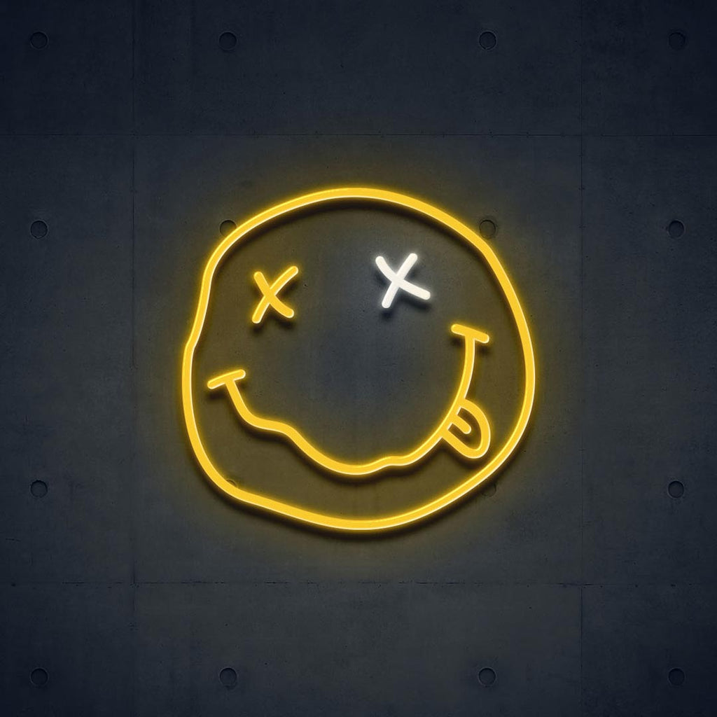 yellow face led neon sign
