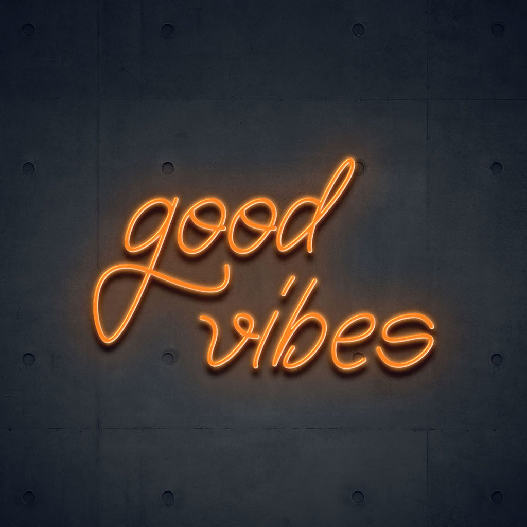 orange good vibes led neon sign