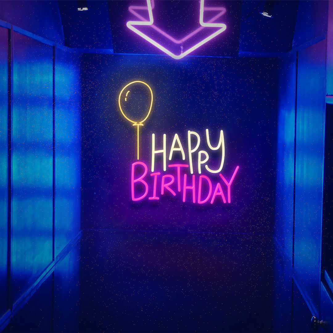 Neon HAPPY BIRTHDAY taille XL - Location Neon Happy Birthday - Artnuptial