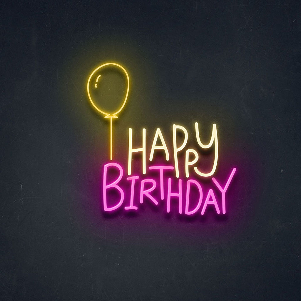 happy birthday led neon sign
