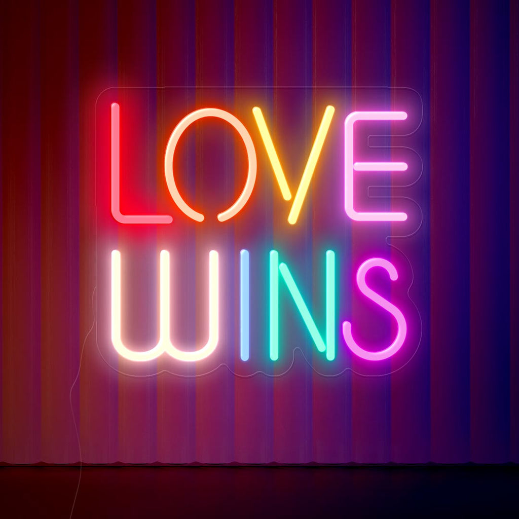 love wins led neon sign