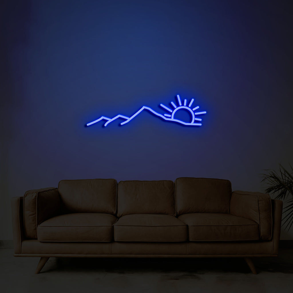 sunrise neon sign blue