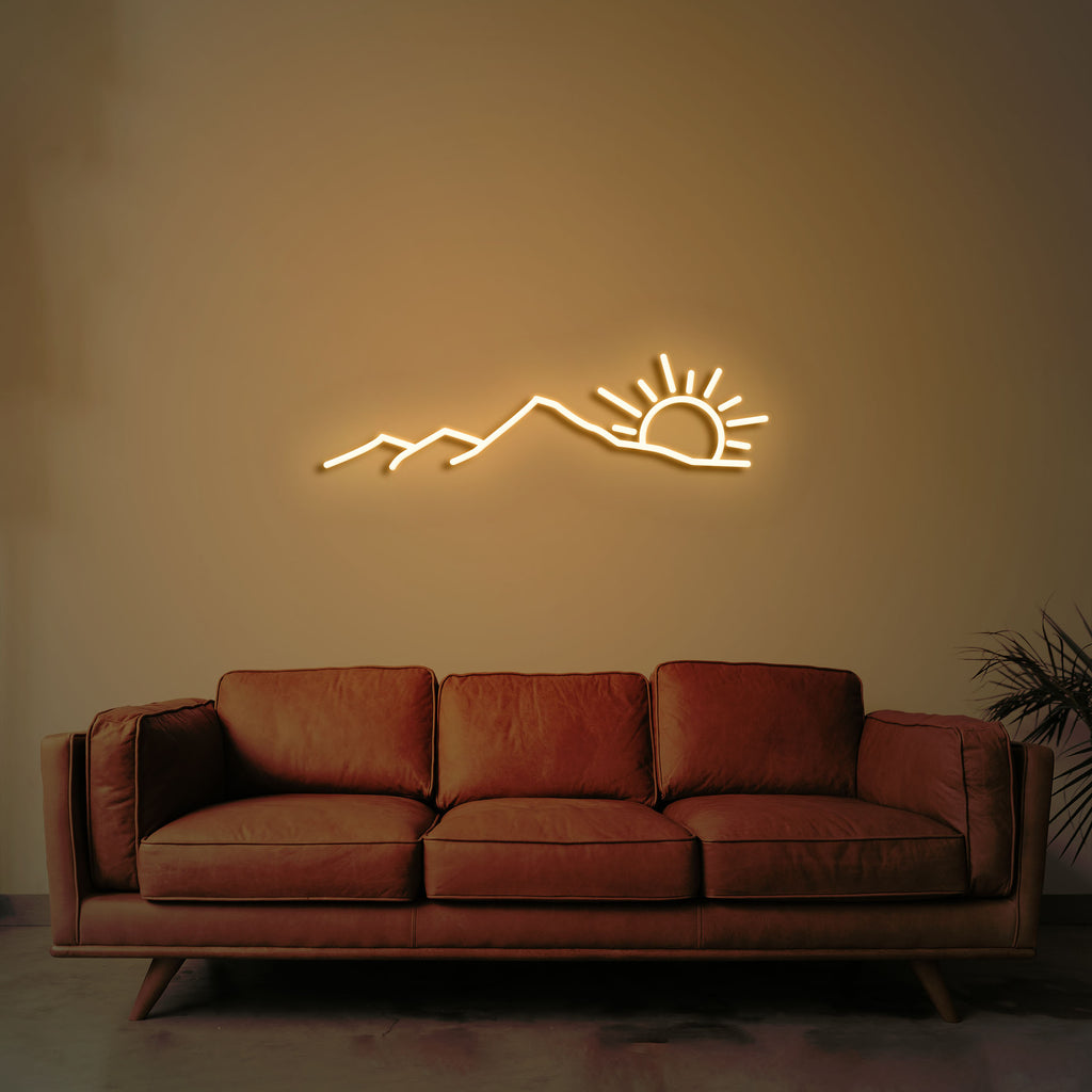 sunrise neon sign warm white