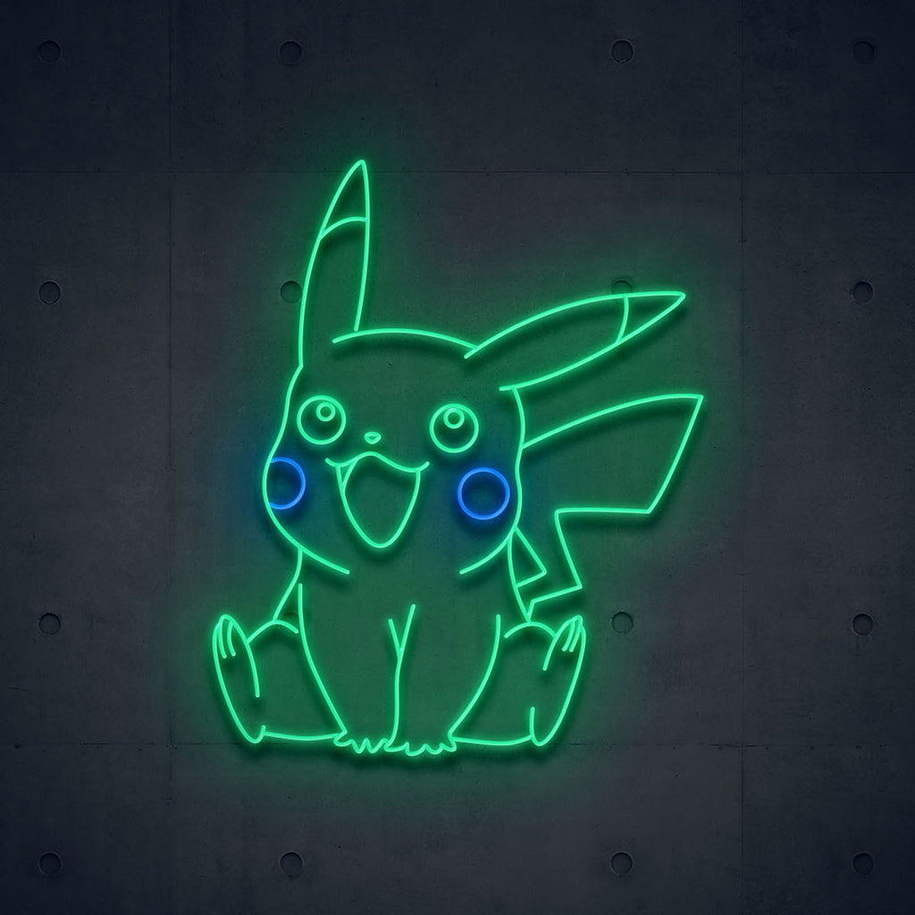 green pikachu led neon sign