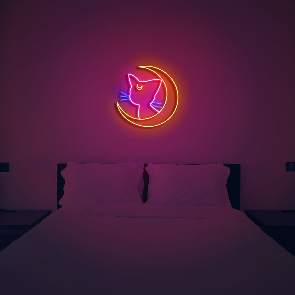 sailor moon cat neon sign