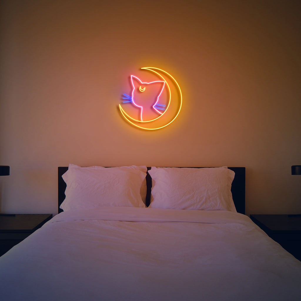 sailor moon cat neon sign