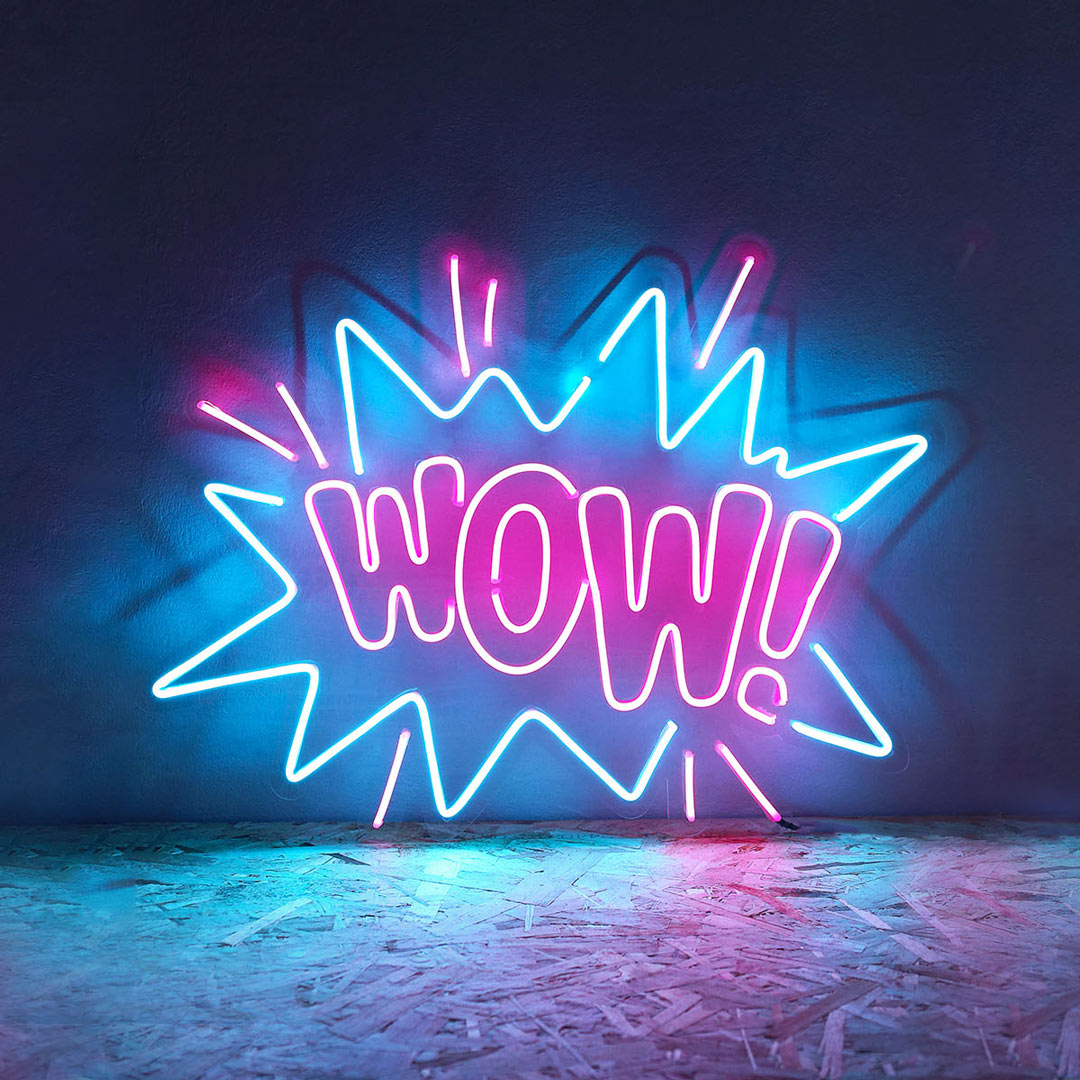 Neon Light Outdoor | WoW! (Words Of Wisdom) Neon Sign | Wow Neon – Wow ...