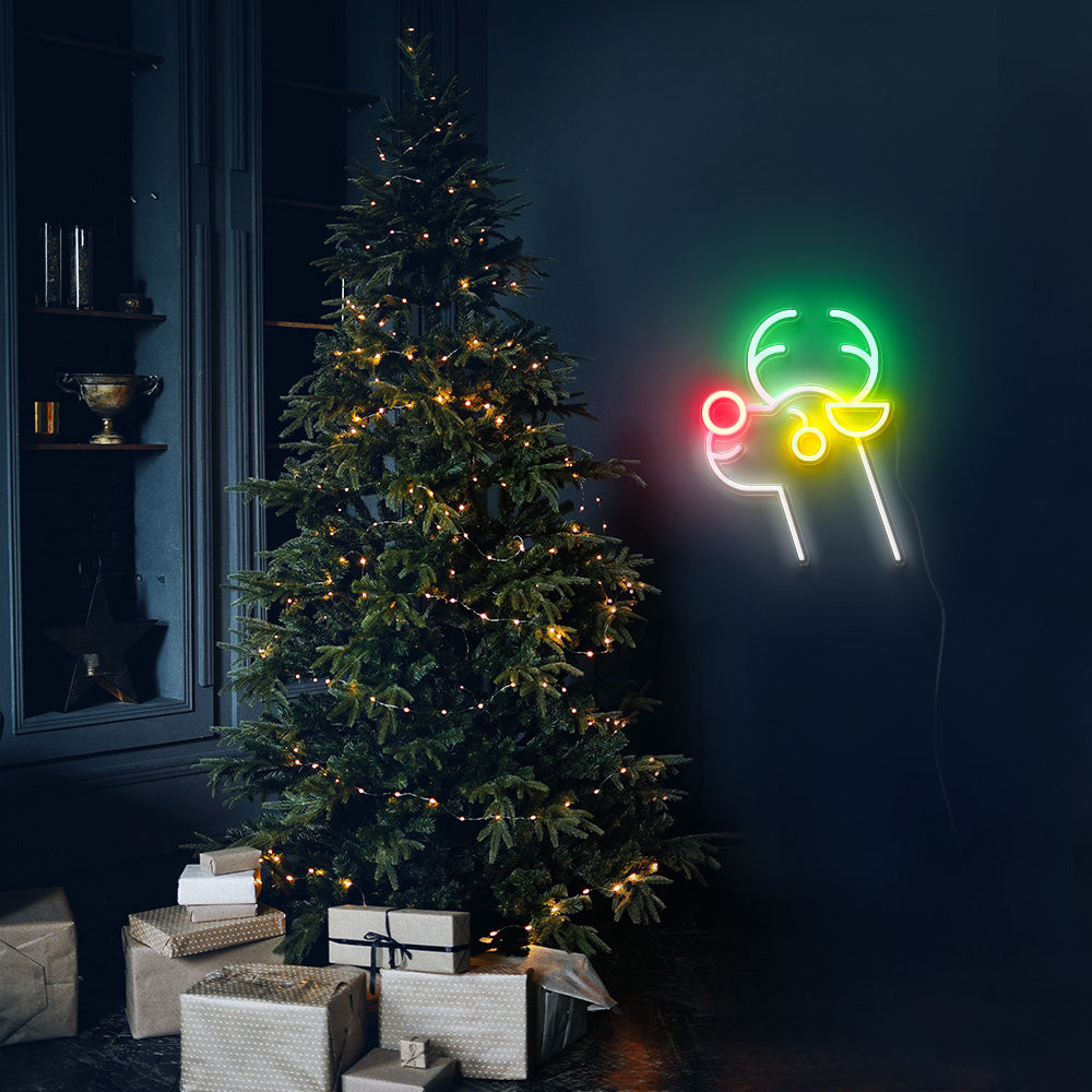 Neon Reindeer Sign
